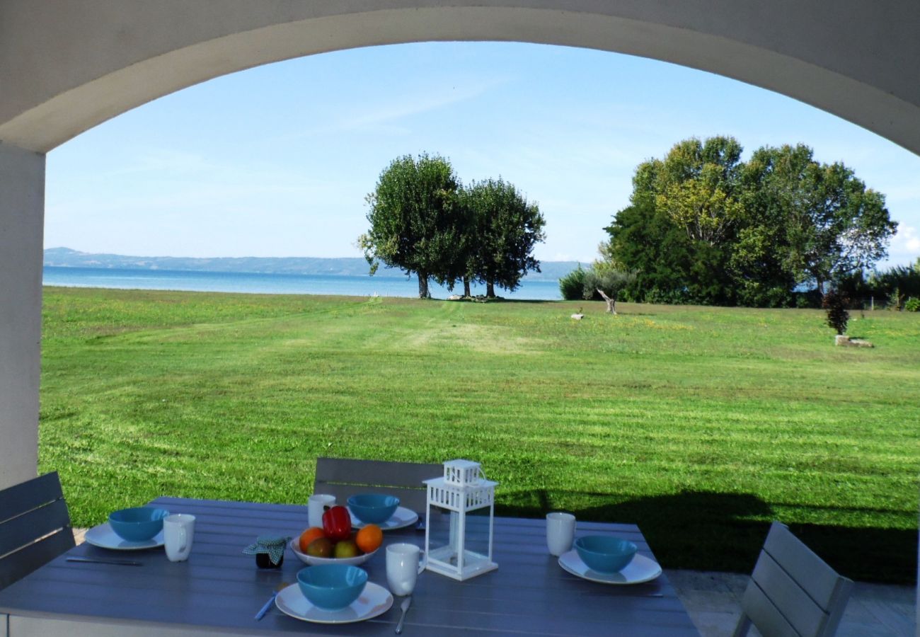 patio with view of Lake Bolsena