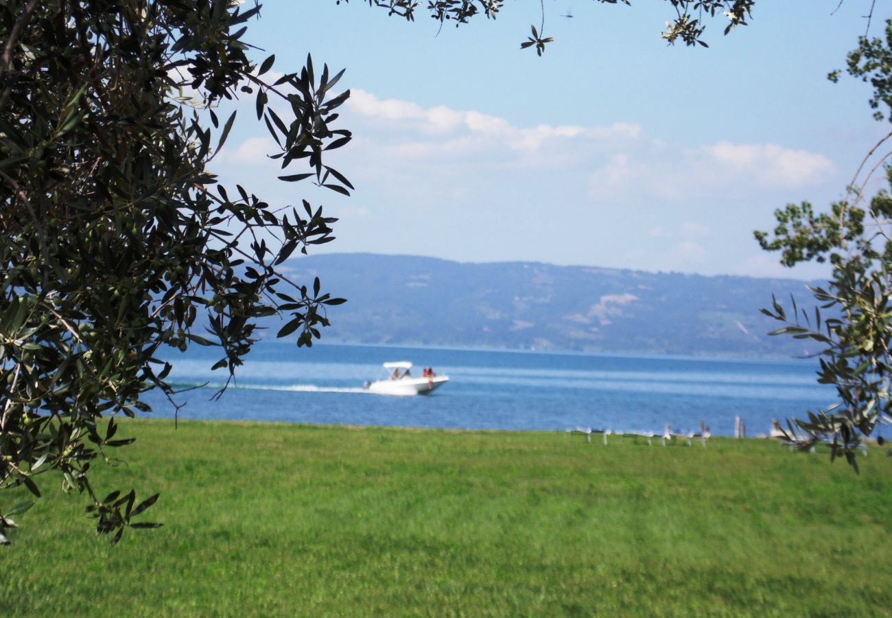 panoramic view of Lake Bolsena in italy