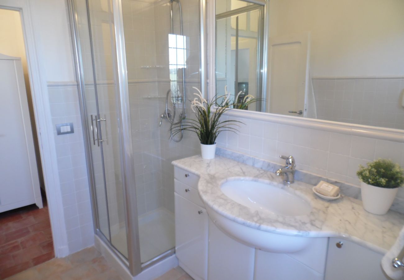 bathroom with shower in the country house by Lake Bolsena