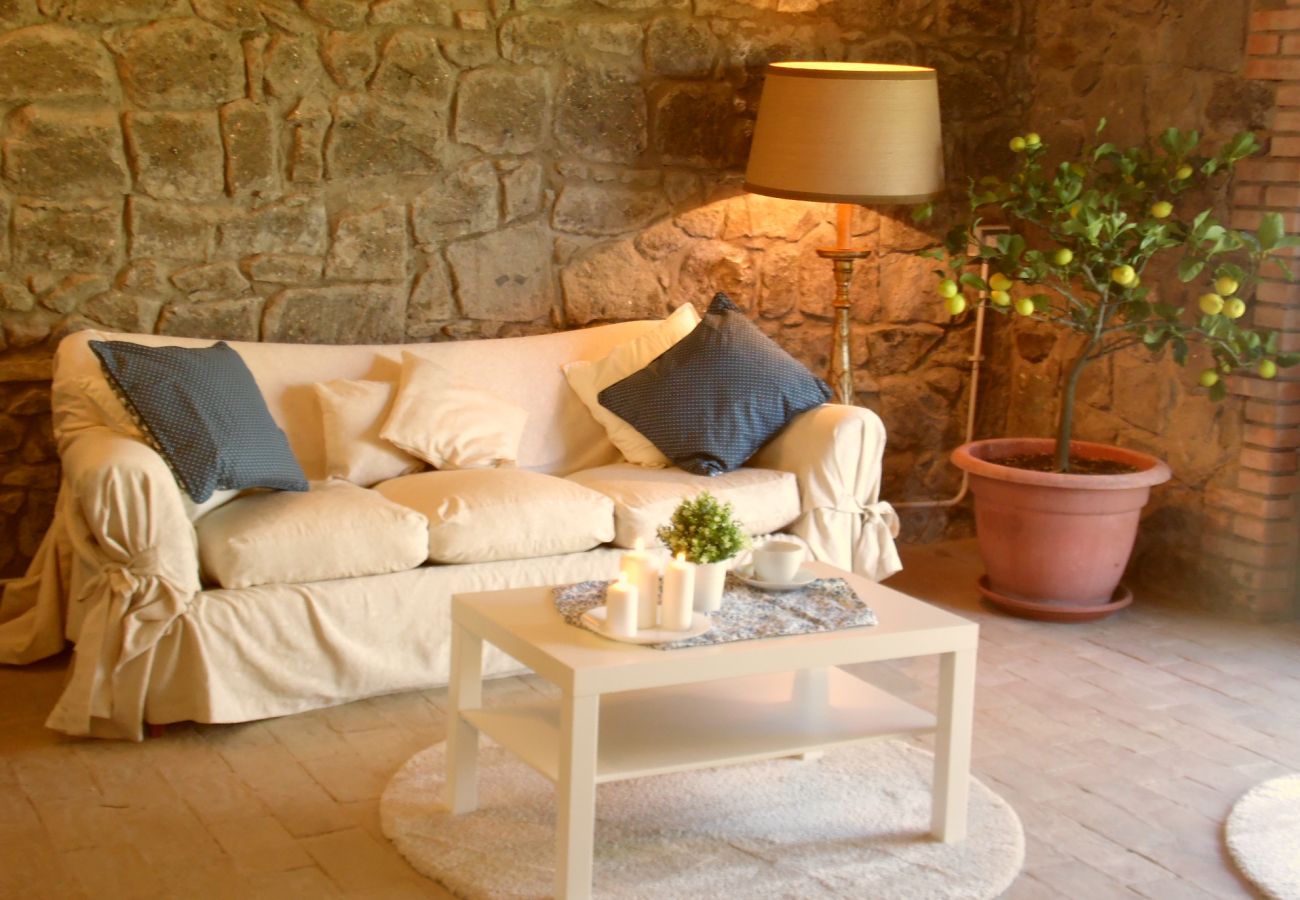 bright living room in the country house by Lake Bolsena