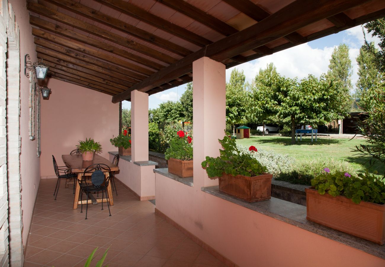 porch in the holiday apartment in Bolsena